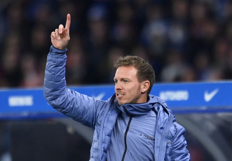 &copy; Reuters. Técnico do Bayern de Munique, Julian Nagelsmann, durante partida contra o Hertha pelo Campeonato Alemão
05/11/2022 REUTERS/Annegret Hilse