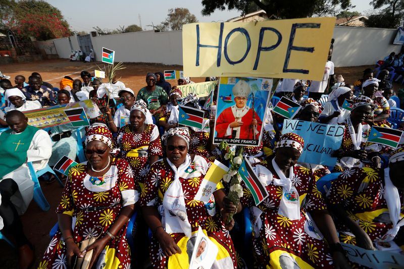 Pope offers 'wings to your hope' to displaced children in South Sudan