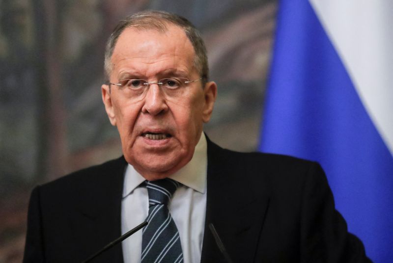 &copy; Reuters. FILE PHOTO: Russian Foreign Minister Sergei Lavrov attends a news conference following talks with his Egyptian counterpart Sameh Shoukry in Moscow, Russia, January 31, 2023. Maxim Shipenkov/Pool via REUTERS