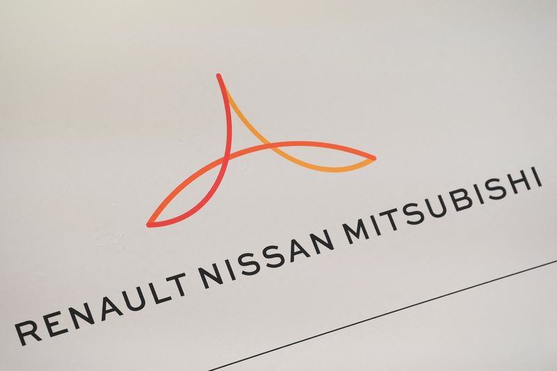 &copy; Reuters. La marque Renault, Nissan et Mitsubishi est vue lors de la conférence de presse à Londres. /Photo prise le 6 février 2023/REUTERS/Toby Melville