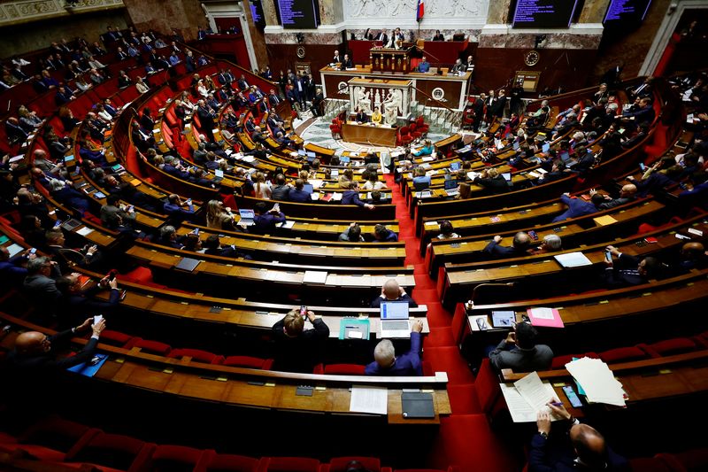 &copy; Reuters. Une vue générale de l'hémicycle, à l'Assemblée nationale à Paris. /Photo prise le 24 novembre 2022/REUTERS/Sarah Meyssonnier
