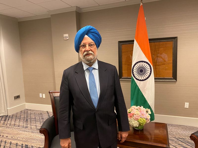 &copy; Reuters. Ministro do Petróleo da Índia, Hardeep Singh Puri, em Houston
10/10/2022 REUTERS/Gary McWilliams