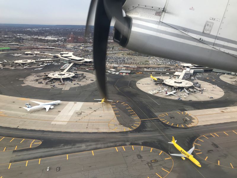 &copy; Reuters. FILE PHOTO: A Spirit Airlines jet taxis from Newark Liberty International Airport in Newark, New Jersey, U.S. December 6, 2019. Picture taken December 6, 2019. REUTERS/Chris Helgren