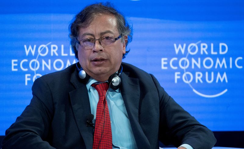 &copy; Reuters. FILE PHOTO: Colombia's President Gustavo Petro attends the session "Leadership for Latin America" during the World Economic Forum (WEF) 2023 in Davos, Switzerland, January 18, 2023. REUTERS/Arnd Wiegmann/File Photo