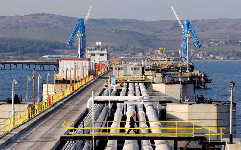 &copy; Reuters. FOTO DE ARCHIVO: Vista general en el puerto mediterráneo turco de Ceyhan, gestionado por la empresa estatal Petroleum Pipeline Corporation (BOTAS), a unos 70 km de Adana, Turquía. 19 de febrero, 2014. REUTERS/Umit Bektas/Archivo