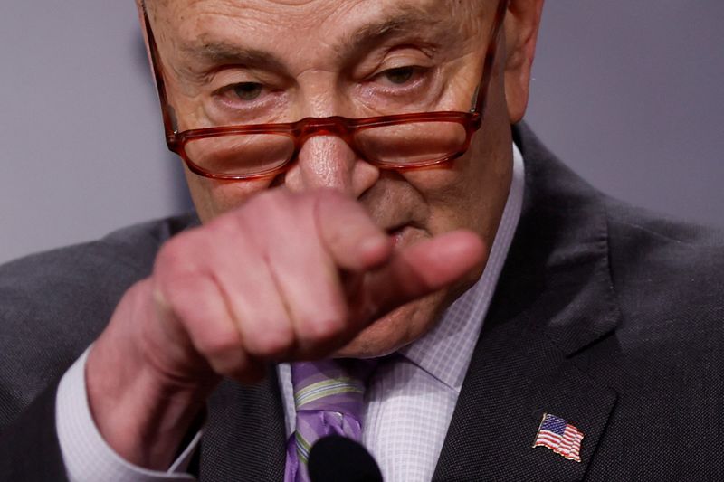 &copy; Reuters. FILE PHOTO: U.S. Senate Majority Leader Chuck Schumer (D-NY) holds a news conference on the looming debt ceiling issue at the U.S. Capitol in Washington, U.S. February 2, 2023.  REUTERS/Jonathan Ernst