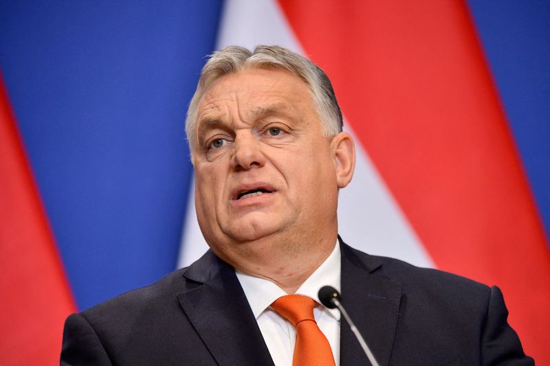 &copy; Reuters. FILE PHOTO: Hungarian Prime Minister Viktor Orban speaks during a media briefing in Budapest, Hungary, December 21, 2022. REUTERS/Marton Monus/File Photo