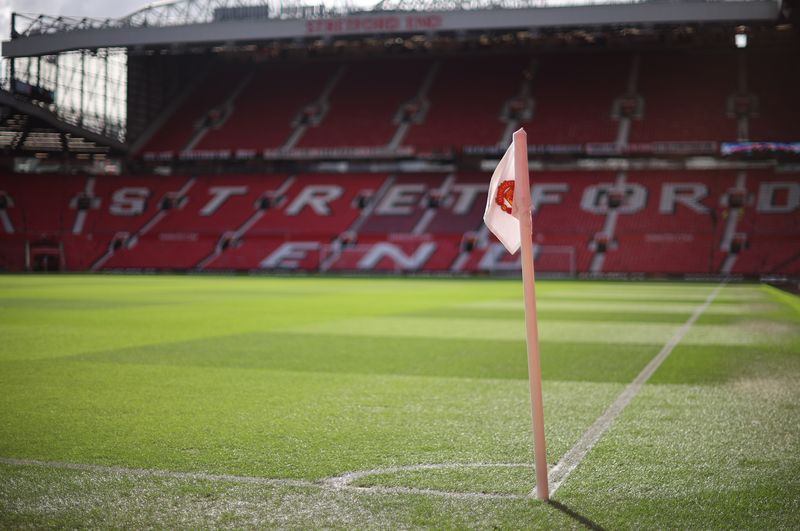 &copy; Reuters. Soccer Football - Premier League - Manchester United v Tottenham Hotspur - Old Trafford, Manchester, Britain - March 12, 2022 General view of the corner flag inside the stadium before the match REUTERS/Phil Noble/File Photo