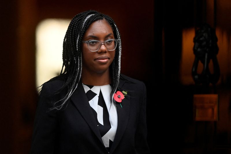 &copy; Reuters. FILE PHOTO-British Secretary of State for International Trade Kemi Badenoch walks outside Number 10 Downing Street, in London, Britain November 8, 2022. REUTERS/Toby Melville