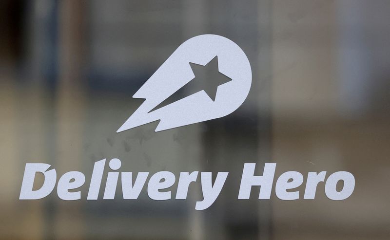 &copy; Reuters. FILE PHOTO: The Delivery Hero's logo is pictured at its headquarters in Berlin, Germany, August 18, 2020. REUTERS/Fabrizio Bensch