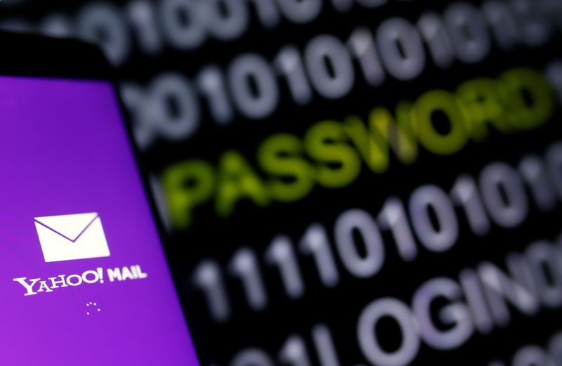 &copy; Reuters. FILE PHOTO: Yahoo Mail logo is displayed on a smartphone's screen in front of a code in this illustration taken in October 6, 2016. REUTERS/Dado Ruvic