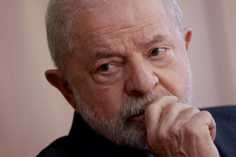 &copy; Reuters. FILE PHOTO: Brazil's President Luiz Inacio Lula da Silva attends a breakfast with journalists at Planalto Palace in Brasilia January 12, 2023. REUTERS/Adriano Machado