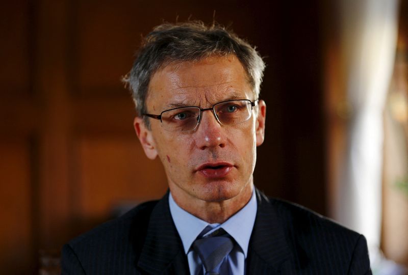 &copy; Reuters. FILE PHOTO: Croatia's central bank governor Boris Vujcic speaks during an interview with Reuters in Zagreb, Croatia, January 21, 2016. To match CROATIA-CENBANK/  REUTERS/Antonio Bronic/File Photo