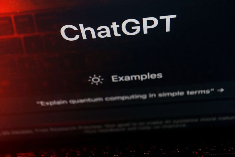 &copy; Reuters. FILE PHOTO: A keyboard is seen reflected on a computer screen displaying the website of ChatGPT, an AI chatbot from OpenAI, in this illustration picture taken February 8, 2023. REUTERS/Florence Lo/Illustration