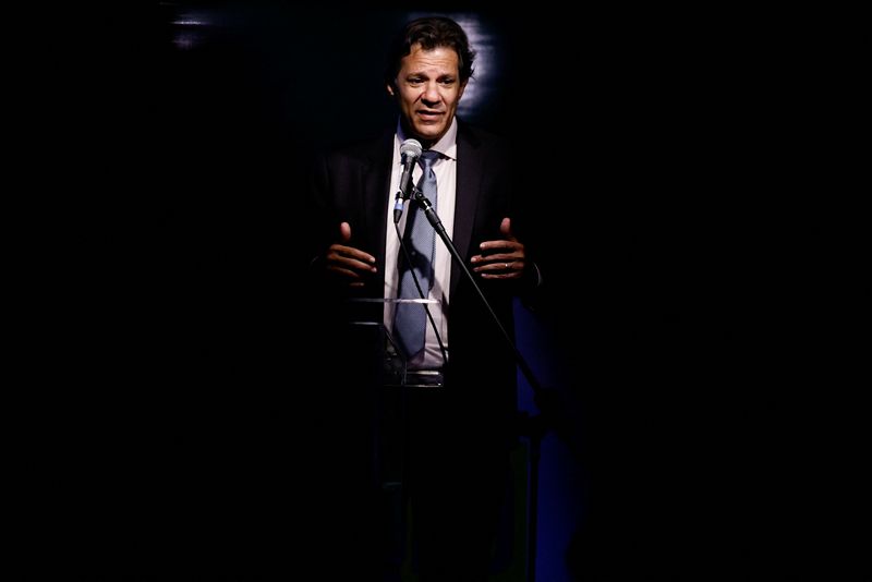 &copy; Reuters. FILE PHOTO: Brazilian Economy Minister nominee Fernando Haddad speaks during a news conference in Brasilia, Brazil December 13, 2022. REUTERS/Ueslei Marcelino