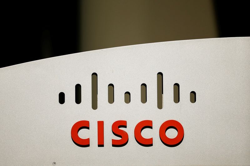 &copy; Reuters. FILE PHOTO: The logo of U.S. networks giant Cisco Systems is seen in front of their headquarters in Issy-les-Moulineaux, near Paris, France August 6, 2022. REUTES/Sarah Meyssonnier