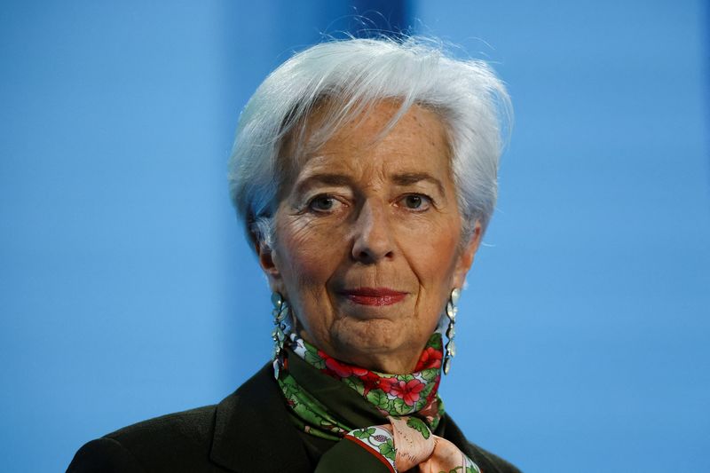 &copy; Reuters. FILE PHOTO: European Central Bank (ECB) President Christine Lagarde speaks to reporters following the Governing Council's monetary policy meeting, in Frankfurt, Germany February 2, 2023. REUTERS/Kai Pfaffenbach/File Photo