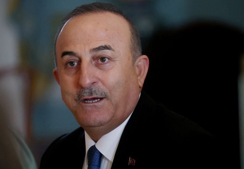 &copy; Reuters. Ministro das Relações Exteriores da Turquia, Mevlut Cavusoglu, durante visita a Washington
18/01/2023 REUTERS/Leah Millis/Pool