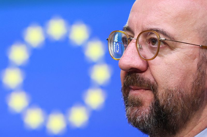 &copy; Reuters. FILE PHOTO: Charles Michel, President of the European Council, attends a news conference at the European leaders summit in Brussels, Belgium February 10, 2023. REUTERS/Johanna Geron