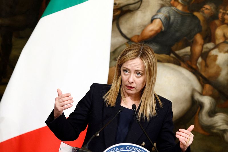 &copy; Reuters. Primeira-ministra da Itália, Giorgia Meloni
30/01/2023
REUTERS/Guglielmo Mangiapane