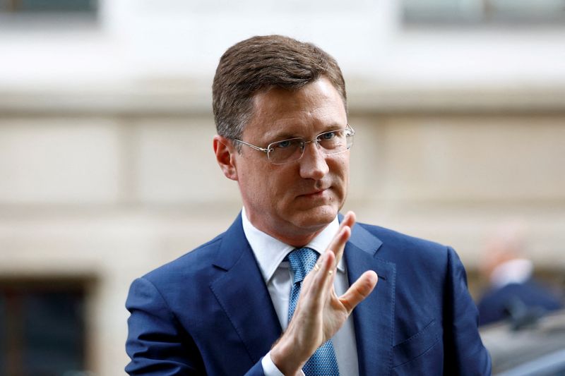 &copy; Reuters. FILE PHOTO: Deputy Prime Minister of Russia Alexander Novak gestures at the Organisation of the Petroleum Exporting Countries (OPEC) headquarters in Vienna, Austria October 5, 2022. REUTERS/Lisa Leutner 