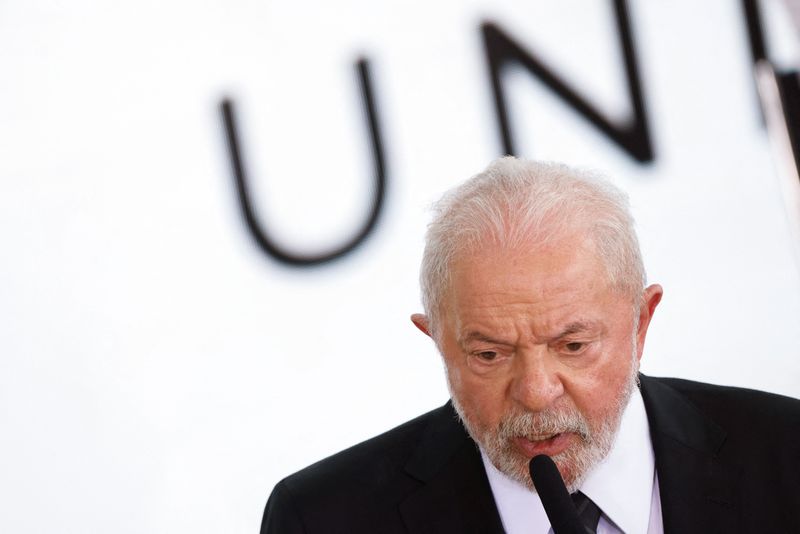 &copy; Reuters. Lula participa de cerimônia no Palácio do Planalto
13/02/2023
REUTERS/Adriano Machado