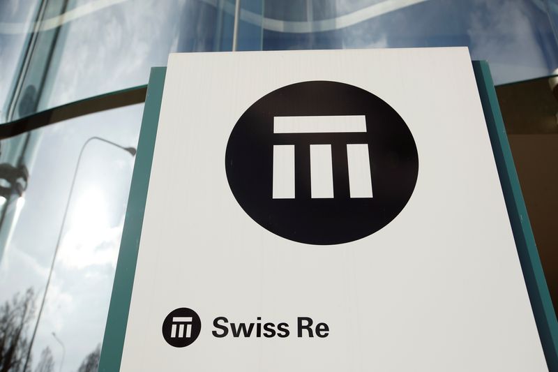 &copy; Reuters. FILE PHOTO: The logo of insurance company Swiss Re is seen in front of its headquarters in Zurich, Switzerland February 12, 2019.  REUTERS/Arnd WIegmann