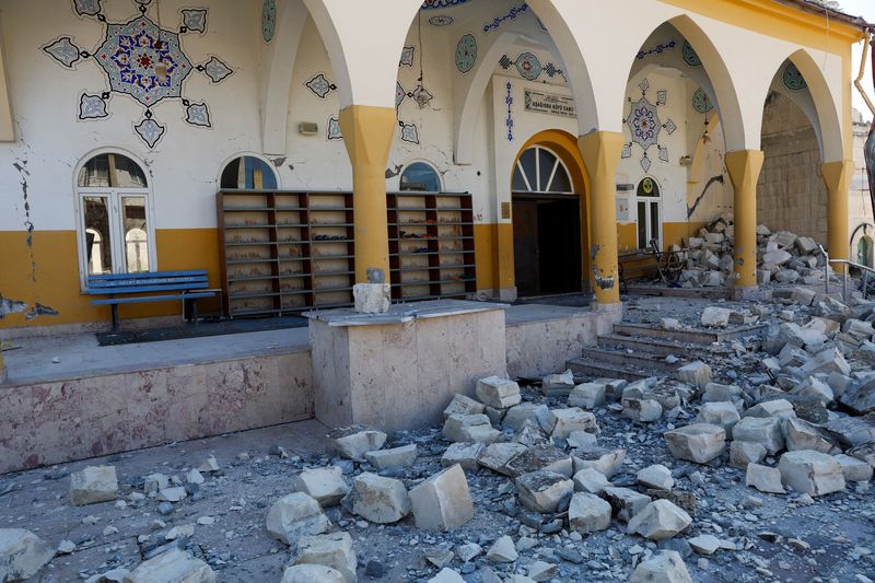 &copy; Reuters. Danos causados por terremoto na cidade turca de Hatay
17/02/2023 REUTERS/Suhaib Salem