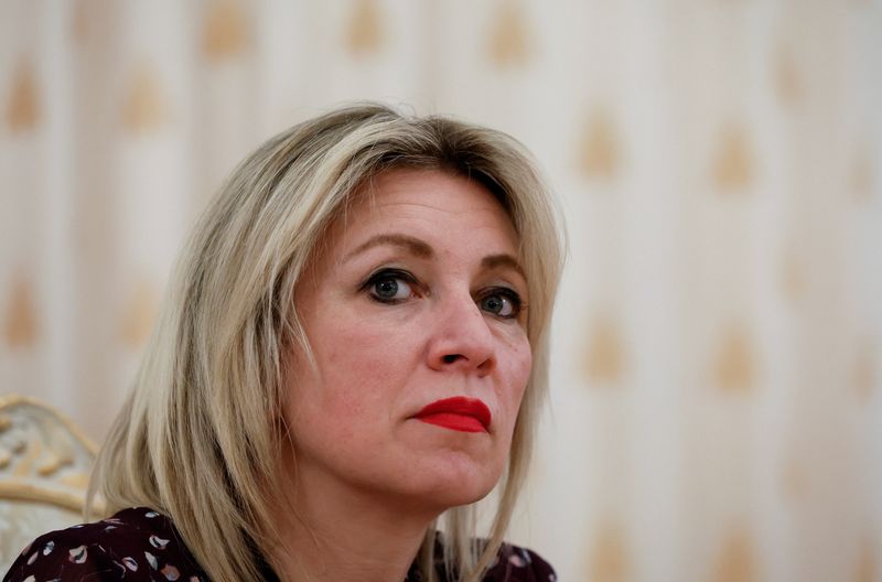 &copy; Reuters. FILE PHOTO: Russian foreign ministry's spokeswoman Maria Zakharova attends a meeting with heads of foreign media outlets in Moscow, Russia, February 15, 2023. REUTERS/Shamil Zhumatov
