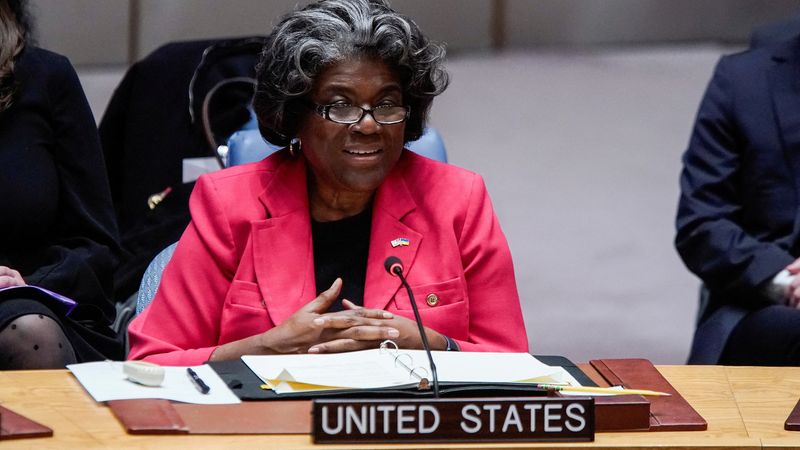 &copy; Reuters. FILE PHOTO: U.S. Ambassador to the United Nations Linda Thomas-Greenfield speaks during a U.N. Security Council meeting at the United Nations headquarters in New York, U.S., on February 6, 2023. REUTERS/Eduardo Munoz/File Photo