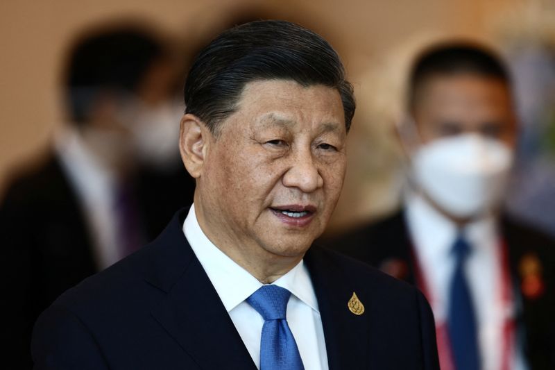 &copy; Reuters. FOTO ARCHIVO: El presidente de China, Xi Jinping, asiste a la Reunión 29 de Líderes Económicos de la APEC durante la cumbre del Foro de Cooperación Económica Asia-Pacífico en Bangkok, Tailandia. 19 de noviembre, 2022. Jack Taylor/Pool vía REUTERS/A