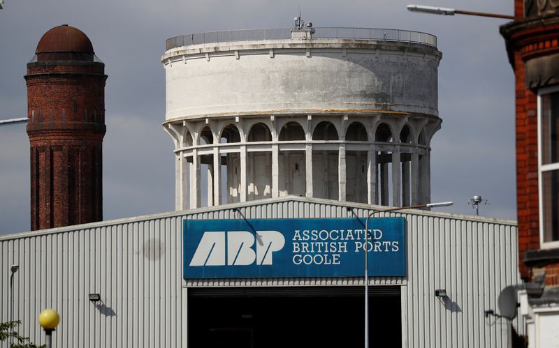 &copy; Reuters. FILE PHOTO: Signage is seen on a quayside at Associated British Ports Goole facility in Goole, Britain August 2, 2018. REUTERS/Phil Noble