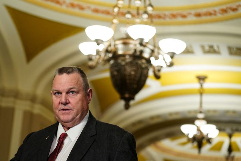 &copy; Reuters. FILE PHOTO: U.S. Senator Jon Tester (D-MT) speaks during a news conference following the weekly Democratic caucus luncheon at the U.S. Capitol in Washington, D.C., U.S., November 29, 2022. REUTERS/Sarah Silbiger