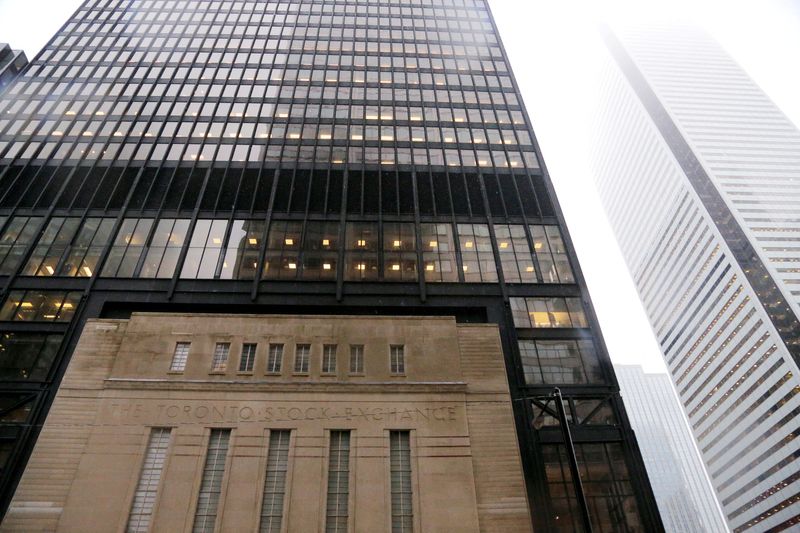 &copy; Reuters. FILE PHOTO: The Art Deco facade of the original Toronto Stock Exchange building is seen on Bay Street in Toronto, Ontario, Canada January 23, 2019.   REUTERS/Chris Helgren/File Photo