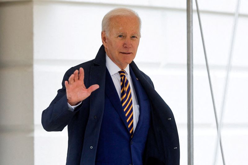 &copy; Reuters. FILE PHOTO: U.S. President Joe Biden departs for travel to New York from the White House in Washington, U.S. January 31, 2023.  REUTERS/Jonathan Ernst