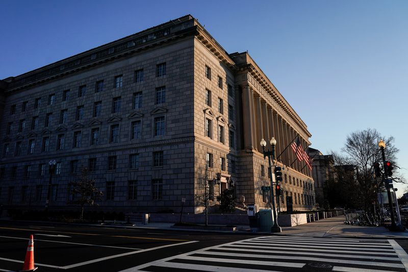 &copy; Reuters. FILE PHOTO-The Department of Commerce building is seen before an expected report of new home sales numbers in Washington, U.S., January 26, 2022.      REUTERS/Joshua Roberts