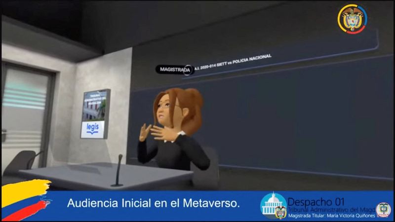 &copy; Reuters. Tribunal colombiano realiza audiência no metaverso
15/02/2023
Imagem tirada de vídeo de mídia social, Corte Municipal Criminal de Bogotá/ REUTERS  