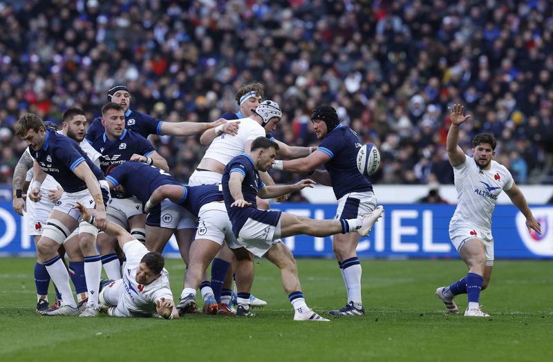&copy; Reuters. Rugby Union - Six Nations Championship - France v Scotland - Stade de France, Saint-Denis, France - February 26, 2023 Scotland's Ben White in action REUTERS/Christian Hartmann