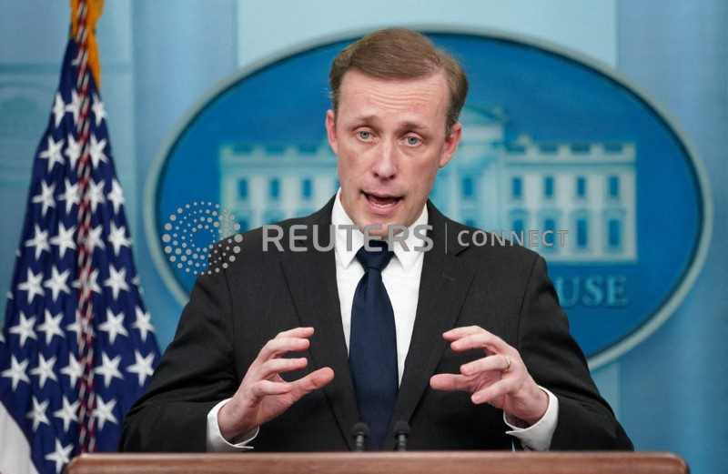 &copy; Reuters. FILE PHOTO: U.S. White House national security adviser Jake Sullivan speaks at a press briefing at the White House in Washington, U.S., December 12, 2022. REUTERS/Kevin Lamarque/File Photo