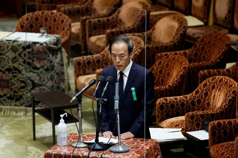 &copy; Reuters. Indicado para a presidência do Banco do Japão, Kazuo Ueda, fala durante sessão do Parlamento, em Tóquio, Japão
24/02/2023
REUTERS/Issei Kato