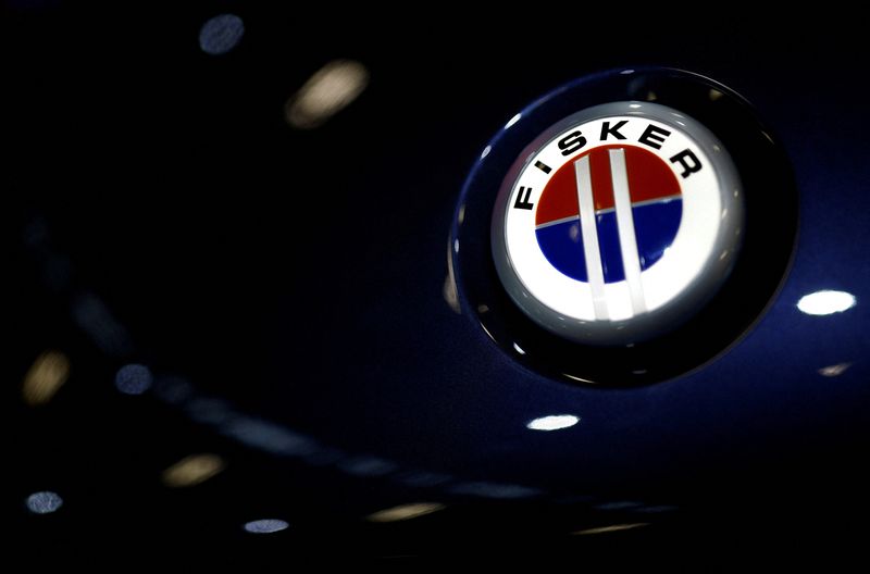 &copy; Reuters. FILE PHOTO: The logo of Fisker Automotive is pictured on a car at the 2022 Paris Auto Show in Paris, France, October 18, 2022. REUTERS/Stephane Mahe