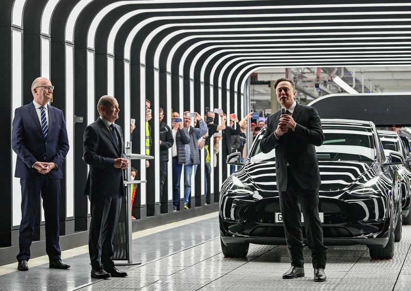 &copy; Reuters. Tesla Gigafactory para carros elétricos em Gruenheide, Alemanha
22/03/2022
Patrick Pleul/Pool via REUTERS