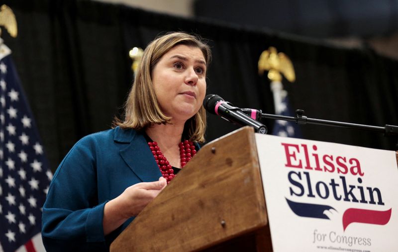 &copy; Reuters. FILE PHOTO: Democrat congresswoman Elissa Slotkin speaks about being endorsed by Republican congresswoman Liz Cheney for congress in Lansing,  Michigan, U.S. November 1, 2022.  REUTERS/Rebecca Cook