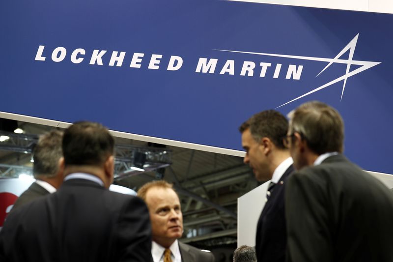 &copy; Reuters. FILE PHOTO: The logo of Lockheed Martin is seen at Euronaval, the world naval defence exhibition in Le Bourget near Paris, France, October 23, 2018. REUTERS/Benoit Tessier