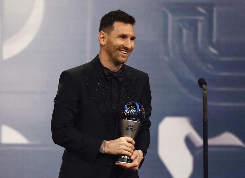 &copy; Reuters. Lionel Messi remporte le prix du meilleur joueur de l'année par la Fifa. /Photo prise le 27 février 2023/REUTERS/Sarah Meyssonnier