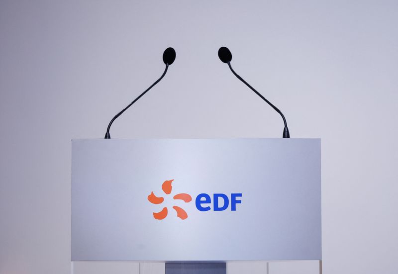 &copy; Reuters. FILE PHOTO: The desk is seen prior to the presentation of French state-owned utility EDF 2022 annual results in Paris, France, February 17, 2023.  REUTERS/Christian Hartmann
