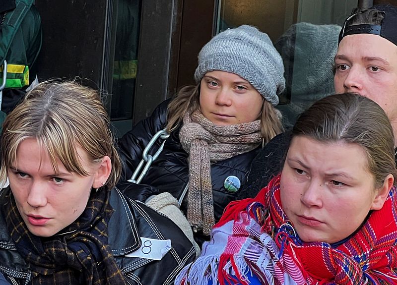 &copy; Reuters. Ativista Greta Thunberg durante protesto em Oslo
27/02/2023 REUTERS/Gwladys Fouche