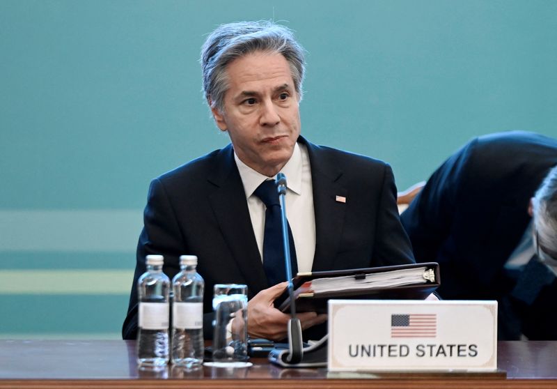 &copy; Reuters. وزير الخارجية الأمريكي أنتوني بلينكن في آستانة يوم الثلاثاء. صورة لرويترز من ممثل لوكالات الأنباء.