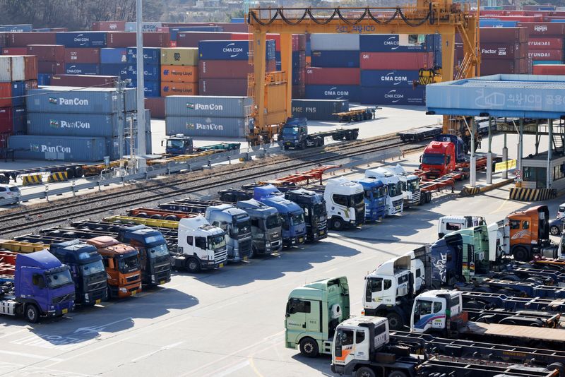 South Korea February exports fall for fifth month, with pace easing on calendar effects