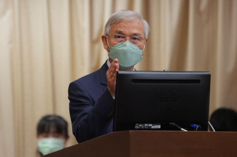 &copy; Reuters. FILE PHOTO: Taiwan central bank Governor Yang Chin-long gestures as he answers questions from lawmakers at the Legislative Yuan in Taipei, Taiwan November 3, 2022. REUTERS/Annabelle Chih